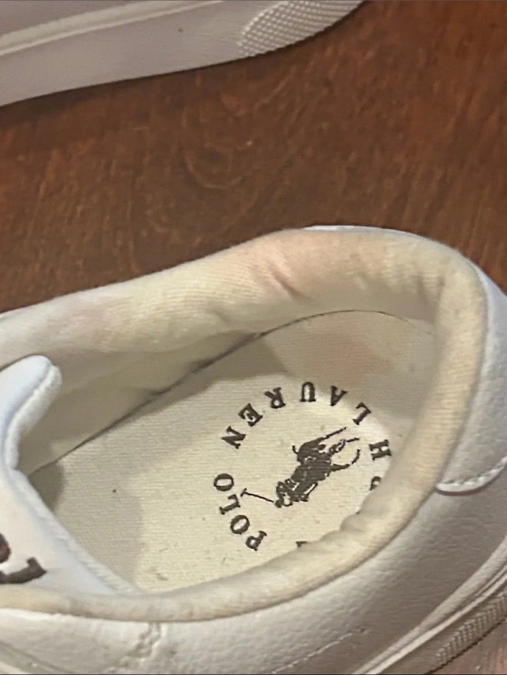 Ralph Lauren Polo Sutton Kids White Velcro & Lace Court Sneakers Size 1